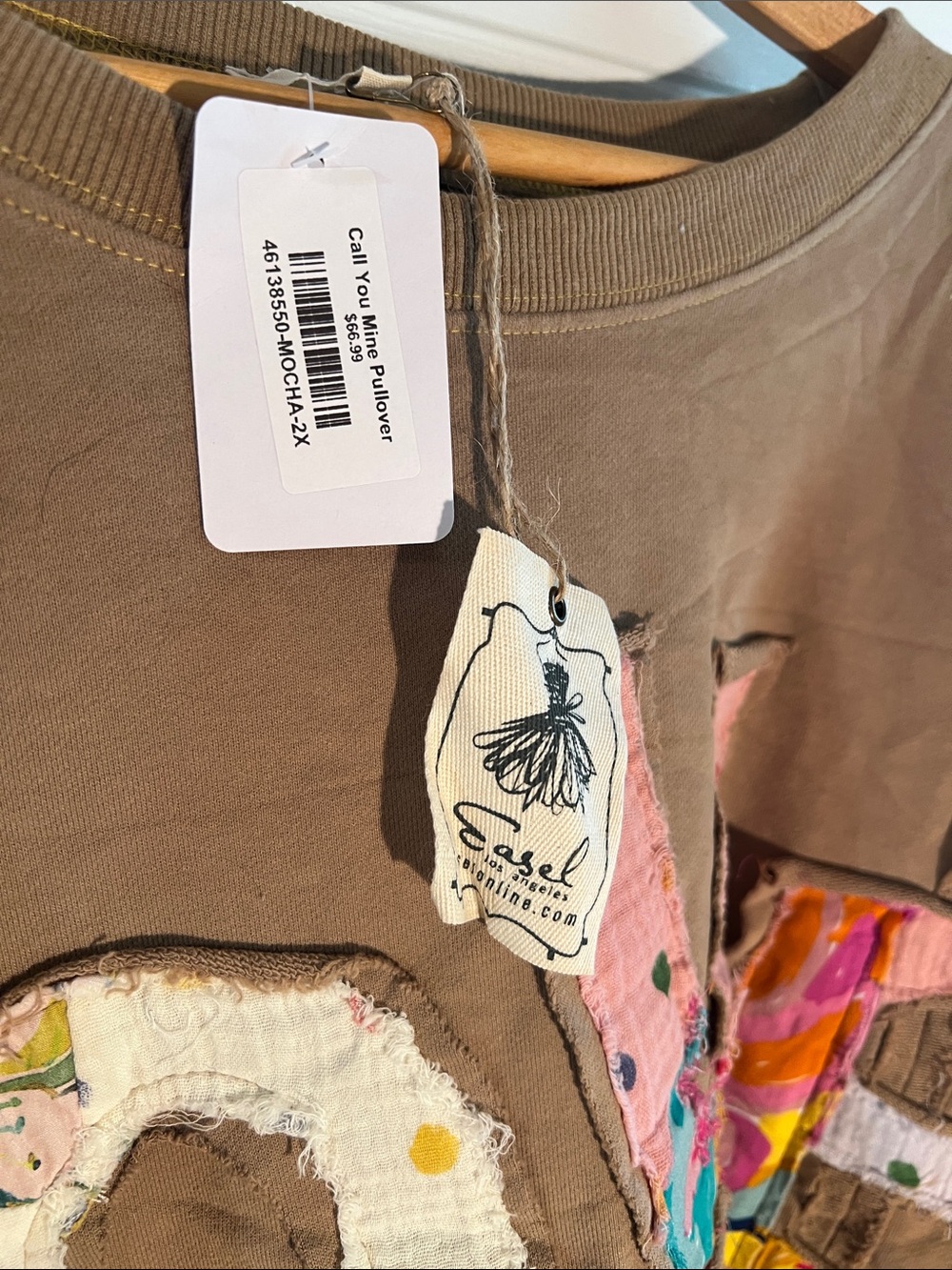 Love Appliqué Brown Sweatshirt - Free People - Picture 2 of 2